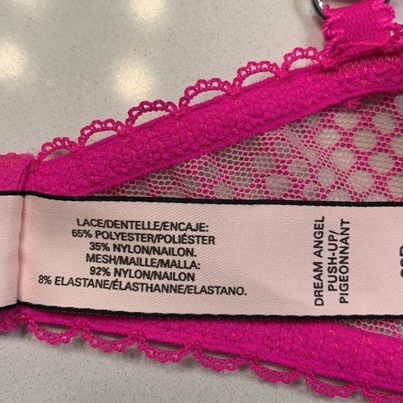 Victoria's Secret Dream Angels Push-up Bra Pink Floral 32D - Picture 14 of 15